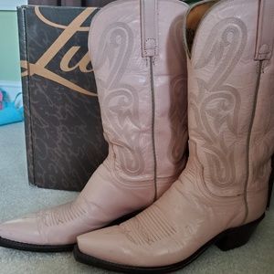 Lucchese size 9 Rare Pink Cowboy ladies boots